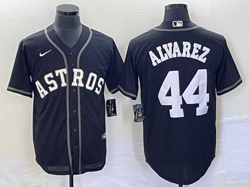 Men%27s Houston Astros #44 Yordan Alvarez Black Cool Base Stitched Baseball Jersey